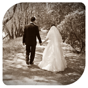 sepia bride and groom